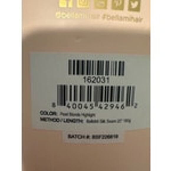 BELLAMI Silk Seam 20” 180g Pearl Blonde Highlight Clip In Hair Extension Beachy - Picture 14 of 14